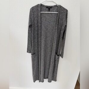 Long grey duster jacket